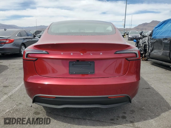 2025 Tesla Model 3 Long Range с VIN 5YJ3E1EA6SF908026, выставлен на аукционе Copart как лот 52297095 с пробегом 3 635 миль миль и Списание • Salvage title. История ставок и продаж доступна на DreamBid. Изображение 6.