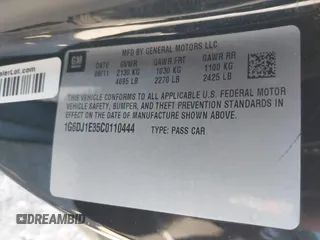 2012 Cadillac CTS Performance with VIN 1G6DJ1E35C0110444, listed as a IAAI auction lot 41412340 with 160,275 mi miles and . Bid and sale history available at DreamBid. Image 9.