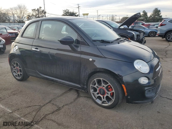 2015 FIAT 500 Sport with VIN 3C3CFFBR1FT757094, listed as a Copart auction lot 46362835 with 80,846 mi miles and Salvage Title. Bid and sale history available at carsss.com. Image 4.