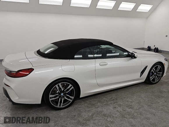 2024 BMW 8 Series 840i with VIN WBADZ4C07RCR83052, listed as a Copart auction lot 49507695 with 22,003 mi miles and Clean Title. Bid and sale history available at carsss.com. Image 3.