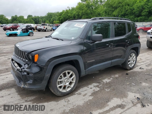 2022 Jeep Renegade Latitude with VIN ZACNJDB12NPN70337, listed as a Copart auction lot 59698525 with 45,255 mi miles and Salvage title. Bid and sale history available at DreamBid. Image 1.