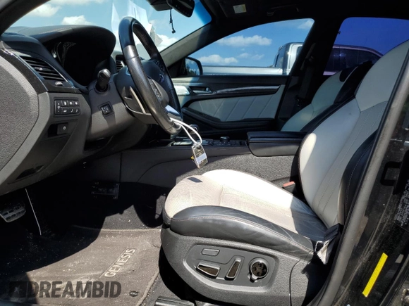 2018 Genesis G80 Sport z VIN KMHGN4JB2JU223881, wystawiony jako Copart lot #56557435 z przebiegiem Nie podano mil oraz Szkoda całkowita • Salvage title. Historia ofert i sprzedaży dostępna na DreamBid. Obrazek 7.