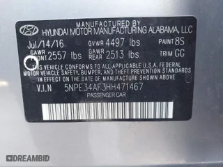 2017 Hyundai Sonata Sport with VIN 5NPE34AF3HH471467, listed as a IAAI auction lot 42009789 with 70,648 mi miles. Bid and sale history available at carsss.com. Image 9.