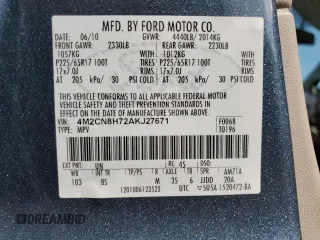2010 Mercury Mariner Premier с VIN 4M2CN8H72AKJ27671, выставлен на аукционе Copart как лот 87202254 с пробегом 133 098 миль миль и Списание • Salvage title. История ставок и продаж доступна на DreamBid. Изображение 13.