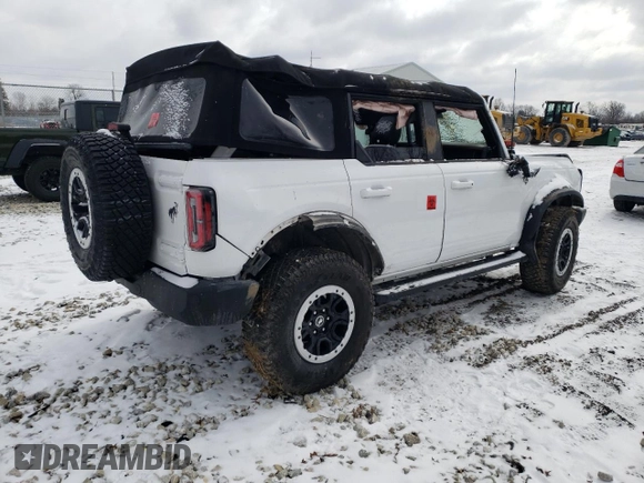 2024 Ford Bronco Outer Banks with VIN 1FMEE8BP1RLA50798, listed as a Copart auction lot 45704955 with 8,182 mi miles and Salvage title. Bid and sale history available at DreamBid. Image 3.