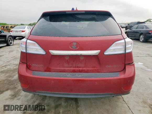 2010 Lexus RX 450h with VIN JTJZB1BA8A2000148, listed as a Copart auction lot 50135795 with 181,223 mi miles and Salvage title. Bid and sale history available at DreamBid. Image 6.