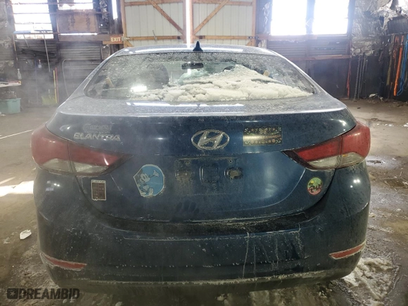2016 Hyundai Elantra Limited with VIN KMHDH4AE2GU501076, listed as a Copart auction lot 43601095 with 74,386 mi miles and Salvage Title. Bid and sale history available at carsss.com. Image 6.