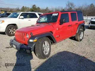 2021 Jeep Wrangler Unlimited Sport Altitude with VIN 1C4HJXDN1MW630739, listed as a Copart auction lot 87412754 with 123,771 mi miles and Salvage title. Bid and sale history available at DreamBid. Image 1.