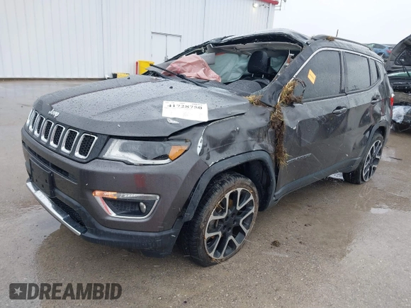 2018 Jeep Compass Limited with VIN 3C4NJDCB4JT115647, listed as a IAAI auction lot 41728750 with 127,290 mi miles and . Bid and sale history available at carsss.com. Image 6.