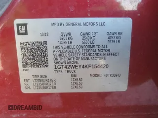 2019 GMC Sierra 3500HD Denali z VIN 1GT42WEY4KF154420, wystawiony jako Copart lot #48477825 z przebiegiem 245 767 mil mil oraz Szkody całkowita. Historia ofert i sprzedaży dostępna na DreamBid. Obrazek 14.
