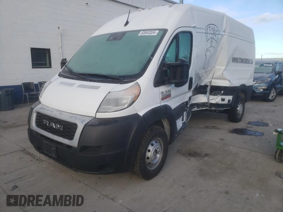 2022 Ram ProMaster Cargo with VIN 3C6MRVHG3NE124498, listed as a Copart auction lot 83543334 with 26,272 mi miles and Salvage Title. Bid and sale history available at DreamBid. Image 1.