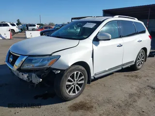 2013 Nissan Pathfinder S with VIN 5N1AR2MM9DC671220, listed as a IAAI auction lot 41419316 with 110,266 mi miles. Bid and sale history available at carsss.com. Image 2.