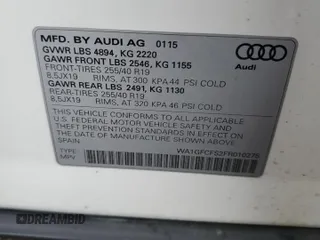 2015 Audi Q3 Prestige z VIN WA1GFCFS2FR010275, wystawiony jako Copart lot #50551025 z przebiegiem 12 822 mil mil oraz Szkoda całkowita • Salvage title. Historia ofert i sprzedaży dostępna na DreamBid. Obrazek 12.