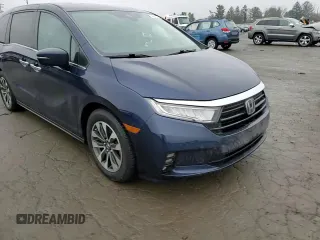 2021 Honda Odyssey EX-L with VIN 5FNRL6H70MB011669, listed as a Copart auction lot 43685815 with 77,542 mi miles and Salvage Title. Bid and sale history available at DreamBid. Image 12.