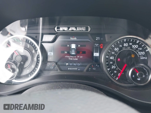 2019 Ram 1500 Big Horn/Lone Star with VIN 1C6RRFFG8KN889535, listed as a IAAI auction lot 41356868 with 53,197 mi miles. Bid and sale history available at carsss.com. Image 15.