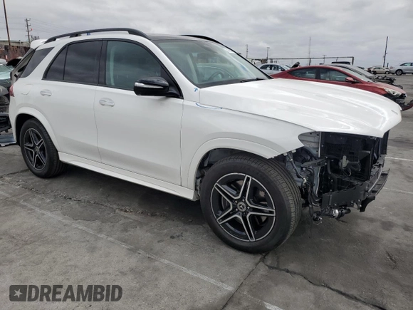 2024 Mercedes-Benz GLE 450 with VIN 4JGFB5KB2RB166243, listed as a Copart auction lot 53145105 with 9,598 mi miles and Salvage title. Bid and sale history available at DreamBid. Image 4.