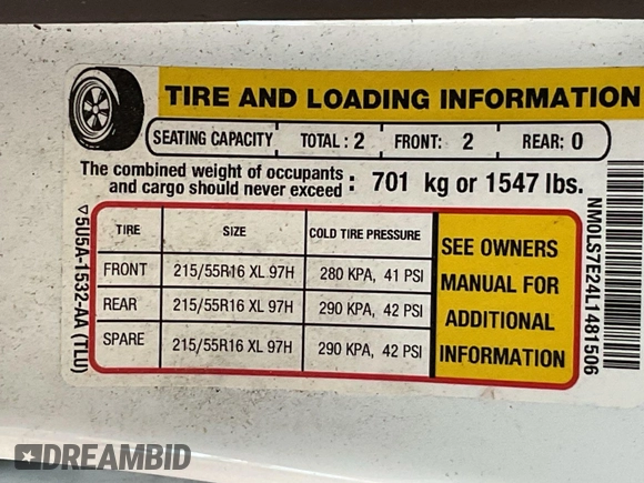 2020 Ford Transit Connect XL z VIN NM0LS7E24L1481506, wystawiony jako IAAI lot #42703132 z przebiegiem 62 368 mil mil oraz . Historia ofert i sprzedaży dostępna na DreamBid. Obrazek 36.