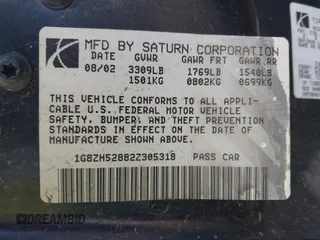 2002 Saturn SL with VIN 1G8ZH52882Z305318, listed as a IAAI auction lot 42461555 with 110,007 mi miles and . Bid and sale history available at DreamBid. Image 9.