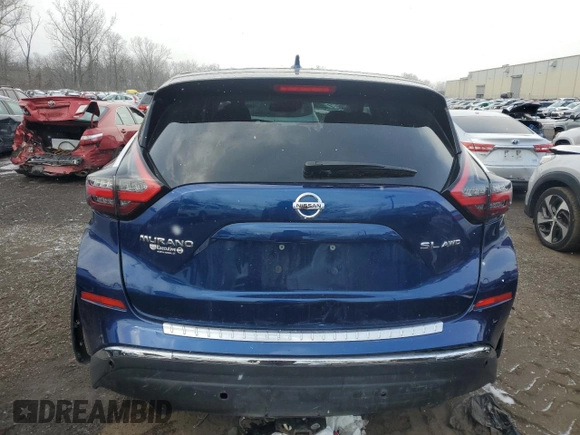 2021 Nissan Murano SL with VIN 5N1AZ2CS3MC121379, listed as a Copart auction lot 44755355 with 34,599 mi miles and Salvage Title. Bid and sale history available at DreamBid. Image 6.