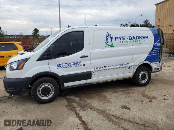 2020 Ford Transit Cargo with VIN 1FTYE1Y81LKA70748, listed as a Copart auction lot 80916514 with 104,077 mi miles and Salvage Title. Bid and sale history available at DreamBid. Image 1.