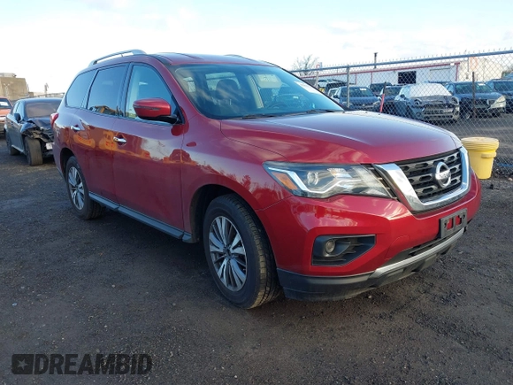 2017 Nissan Pathfinder SL with VIN 5N1DR2MM1HC695630, listed as a IAAI auction lot 41853343 with 91,791 mi miles. Bid and sale history available at carsss.com. Image 1.