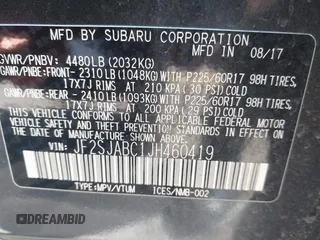 2018 Subaru Forester z VIN JF2SJABC1JH460419, wystawiony jako IAAI lot #42292895 z przebiegiem 141 486 mil mil oraz . Historia ofert i sprzedaży dostępna na DreamBid. Obrazek 9.