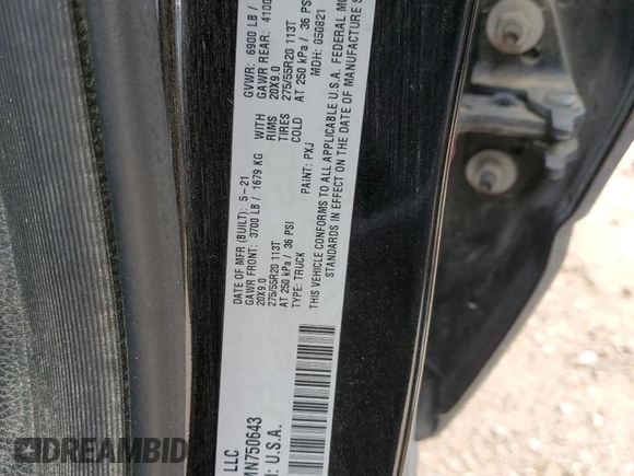 2021 Ram 1500 Big Horn z VIN 1C6RREFT4MN750643, wystawiony jako Copart lot #55787175 z przebiegiem 102 014 mil mil oraz Szkoda całkowita • Salvage title. Historia ofert i sprzedaży dostępna na DreamBid. Obrazek 13.