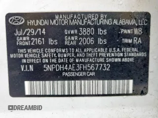 2015 Hyundai Elantra SE z VIN 5NPDH4AE3FH567732, wystawiony jako Copart lot #54558225 z przebiegiem 147 338 mil mil oraz Szkody całkowita. Historia ofert i sprzedaży dostępna na DreamBid. Obrazek 12.