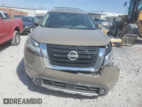 2023 Nissan Pathfinder Platinum with VIN 5N1DR3DH7PC253555, listed as a Copart auction lot 46438245 with 24,008 mi miles and Salvage title. Bid and sale history available at DreamBid. Image 5.