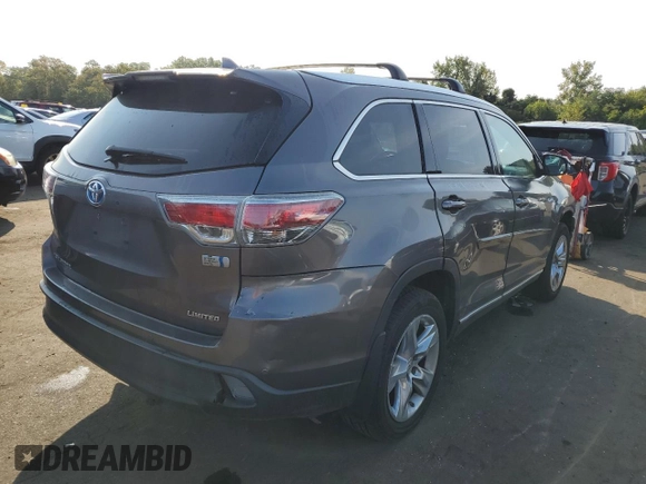 2015 Toyota Highlander Hybrid Limited with VIN 5TDDCRFHXFS009725, listed as a Copart auction lot 71092454 with 0 mi miles and Salvage Title. Bid and sale history available at carsss.com. Image 3.