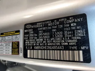 2022 Hyundai Palisade SEL с VIN KM8R4DHE3NU485443, выставлен на аукционе Copart как лот 46922535 с пробегом 54 707 миль миль и Списание • Salvage title. История ставок и продаж доступна на DreamBid. Изображение 13.