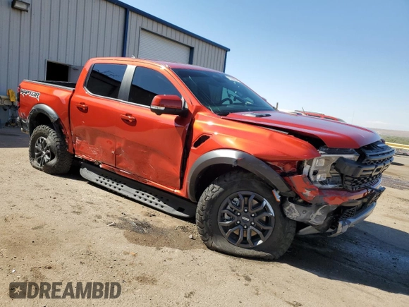2024 Ford Ranger Raptor with VIN 1FTER4LR8RLE04575, listed as a Copart auction lot 75725034 with 5,742 mi miles and Salvage Title. Bid and sale history available at carsss.com. Image 4.
