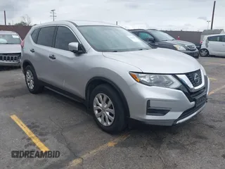 2018 Nissan Rogue S with VIN KNMAT2MT2JP605822, listed as a IAAI auction lot 42061477 with 114,808 mi miles. Bid and sale history available at carsss.com. Image 1.