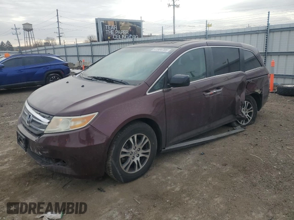 2011 Honda Odyssey EX-L with VIN 5FNRL5H69BB057080, listed as a Copart auction lot 41984785 with 152,963 mi miles and Salvage Title. Bid and sale history available at DreamBid. Image 1.