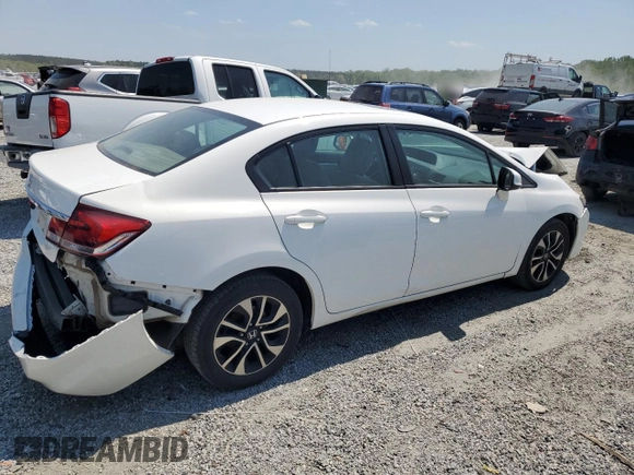 2013 Honda Civic EX with VIN 19XFB2F8XDE243776, listed as a Copart auction lot 53883755 with 50,080 mi miles and Salvage Title. Bid and sale history available at DreamBid. Image 3.