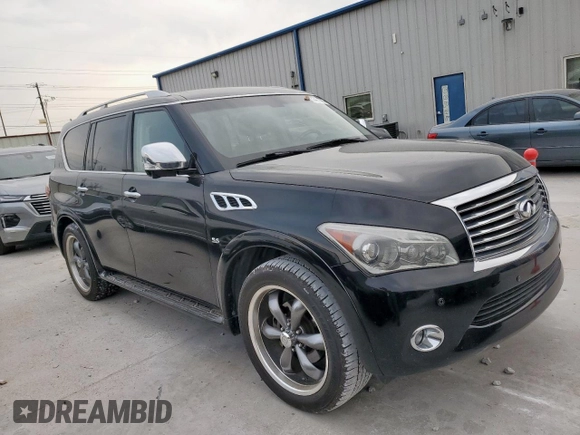 2014 Infiniti QX80 with VIN JN8AZ2NF0E9553001, listed as a Copart auction lot 53481285 with 159,107 mi miles and Clean Title. Bid and sale history available at carsss.com. Image 4.