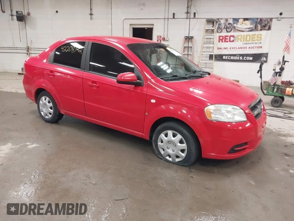 2008 Chevrolet Aveo LS with VIN KL1TD56618B041867, listed as a IAAI auction lot 42208722 with 133,667 mi miles and . Bid and sale history available at DreamBid. Image 1.