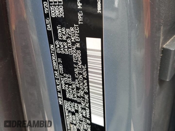 2021 Volvo XC90 Momentum z VIN YV4102CK1M1715623, wystawiony jako Copart lot #45791465 z przebiegiem 54 152 mil mil oraz Szkoda całkowita • Salvage title. Historia ofert i sprzedaży dostępna na DreamBid. Obrazek 14.