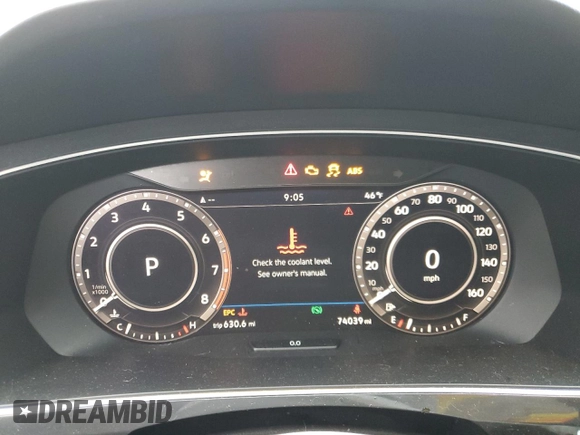 2019 Volkswagen Tiguan SE with VIN 3VV2B7AX7KM013949, listed as a Copart auction lot 51662645 with 74,039 mi miles and Salvage Title. Bid and sale history available at DreamBid. Image 9.