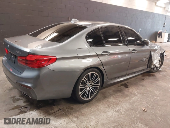 2019 BMW 5 Series 530i xDrive with VIN WBAJA7C54KG911943, listed as a IAAI auction lot 41708165 with 92,948 mi miles. Bid and sale history available at carsss.com. Image 4.