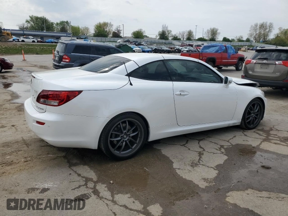 2012 Lexus IS 250 C with VIN JTHFF2C23C2524901, listed as a Copart auction lot 53550135 with 67,652 mi miles and Salvage title. Bid and sale history available at DreamBid. Image 3.
