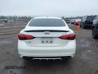 2020 Infiniti Q50 Red Sport 400 with VIN JN1FV7AR0LM660315, listed as a IAAI auction lot 41951851 with 102,475 mi miles and . Bid and sale history available at carsss.com. Image 16.