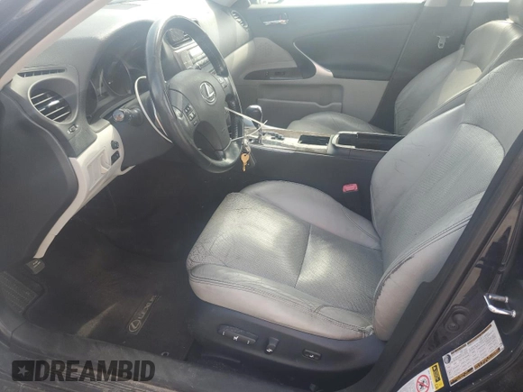 2010 Lexus IS 250 with VIN JTHCF5C21A5041066, listed as a Copart auction lot 57221695 with 256,419 mi miles and Salvage title. Bid and sale history available at DreamBid. Image 7.