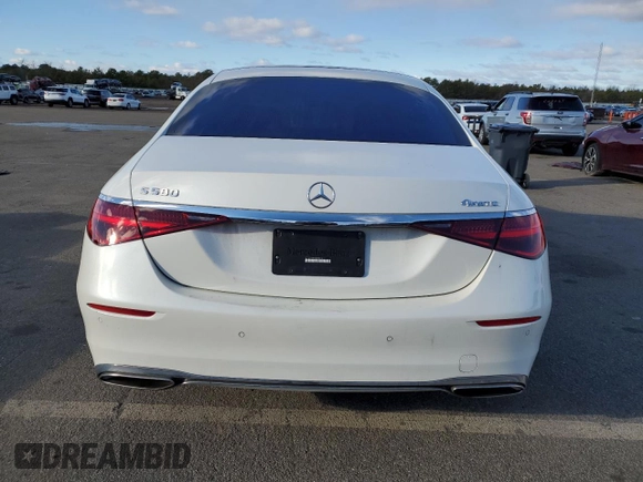 2023 Mercedes-Benz S-Class S 580 with VIN W1K6G7GB3PA200614, listed as a Copart auction lot 83453414 with 15,481 mi miles and Salvage Title. Bid and sale history available at carsss.com. Image 6.