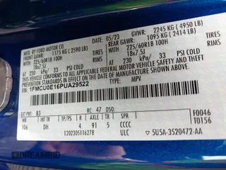2023 Ford Escape PHEV z VIN 1FMCU0E16PUA29522, wystawiony jako IAAI lot #42441748 z przebiegiem 26 938 mil mil oraz . Historia ofert i sprzedaży dostępna na DreamBid. Obrazek 9.