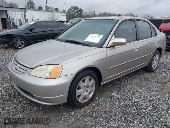 2001 Honda Civic EX with VIN 1HGES25701L021496, listed as a IAAI auction lot 41617983 with 293,845 mi miles and . Bid and sale history available at DreamBid. Image 2.