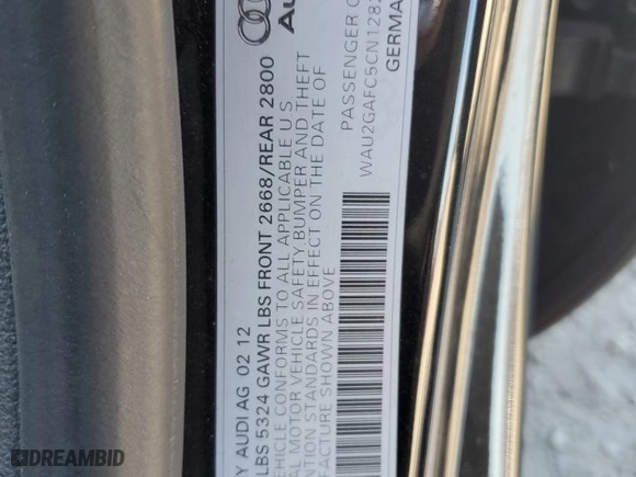 2012 Audi A7 3.0 Prestige with VIN WAU2GAFC5CN128203, listed as a Copart auction lot 47748515 with 138,989 mi miles and Clean Title. Bid and sale history available at carsss.com. Image 12.