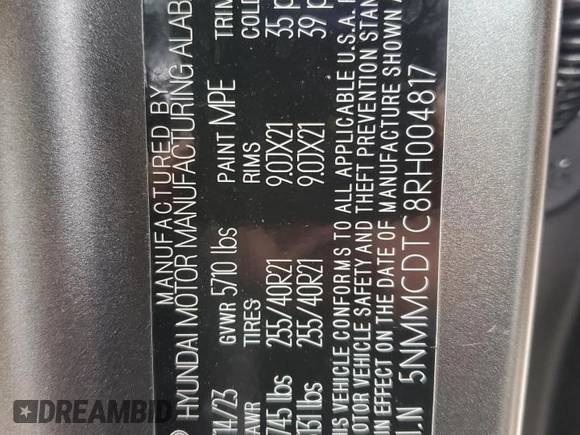 2024 Genesis GV70 Sport z VIN 5NMMCDTC8RH004817, wystawiony jako Copart lot #58254995 z przebiegiem 27 557 mil mil oraz Szkoda całkowita • Salvage title. Historia ofert i sprzedaży dostępna na DreamBid. Obrazek 13.
