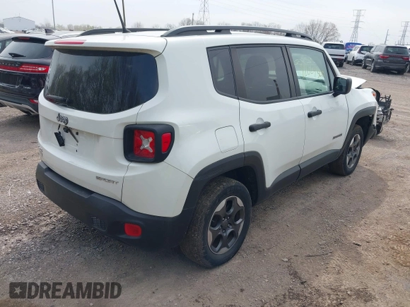 2017 Jeep Renegade Sport with VIN ZACCJBAB4HPG47710, listed as a IAAI auction lot 42024300 with 99,154 mi miles and . Bid and sale history available at carsss.com. Image 4.