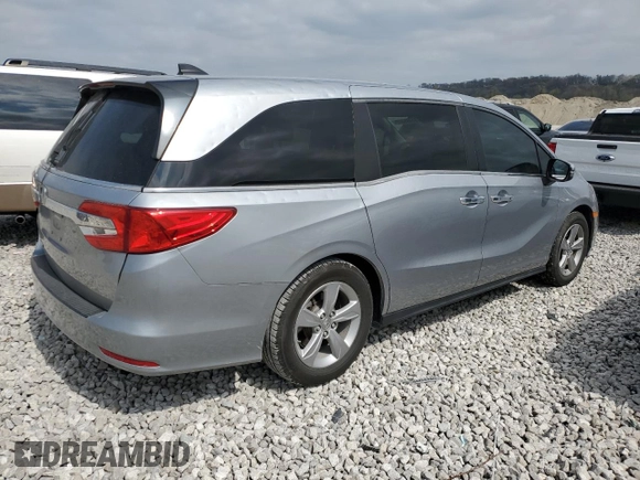2020 Honda Odyssey EX-L with VIN 5FNRL6H72LB048687, listed as a Copart auction lot 51495345 with 54,121 mi miles and Salvage Title. Bid and sale history available at carsss.com. Image 3.